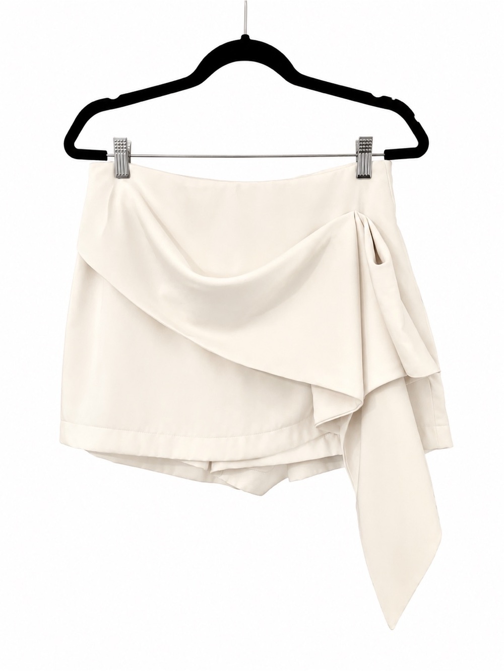 TCEC Asymmetrical Off- White Skort Size Medium Draped Wrap Skort Minimal Chic